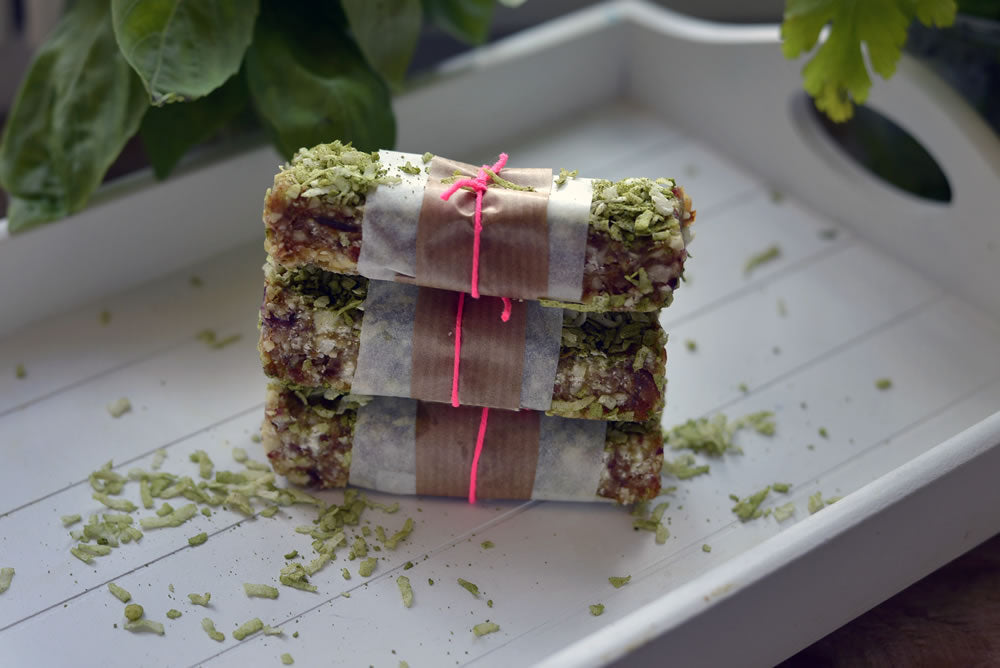 Raw Matcha Coconut Energy Bars