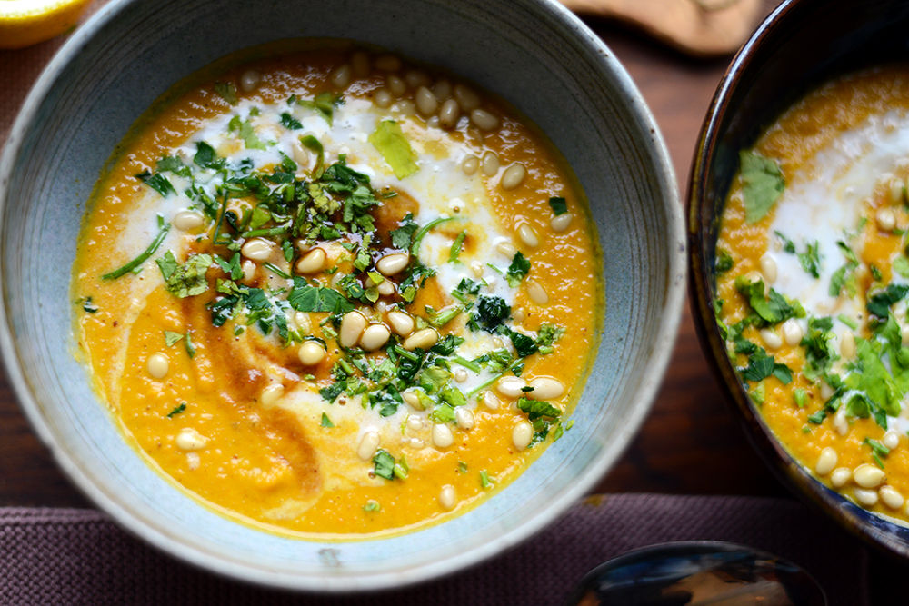 Kürbissuppe mit Kokosmilch und Ingwer