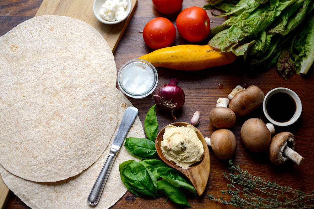 Wraps mit Hummus & gegrilltem Gemüse